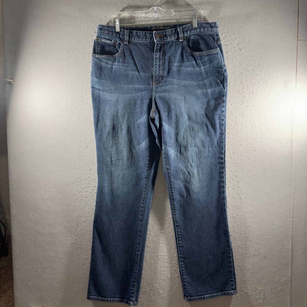 3192 | Lauren Ralph Lauren Straight Leg Mid Rise Denim Jeans Blue Womens 14